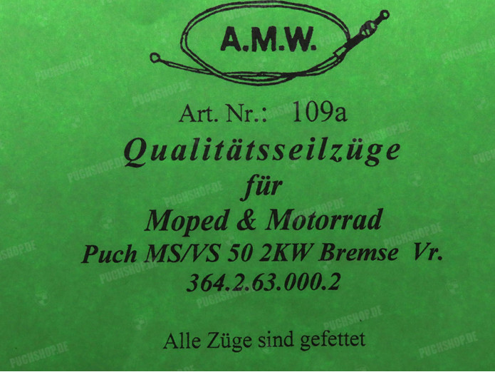 Bowdenzug Puch MS50 VS50 Bremszug vorn A.M.W. 